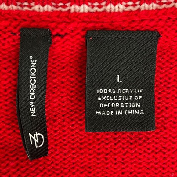 New Directions Sweater Womens Large Ugly Christmas Top Knit Holiday Party Winter - Picture 11 of 11